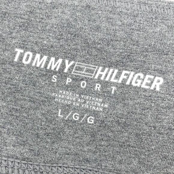 TOMMY HILFIGER SPORT Women's Performance Leggings Large Gray Flag Blocked NWT - Picture 12 of 16